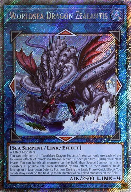 Worldsea Dragon Zealantis (Platinum Secret Rare) - Quarter Century Stampede YuGiOh trading card