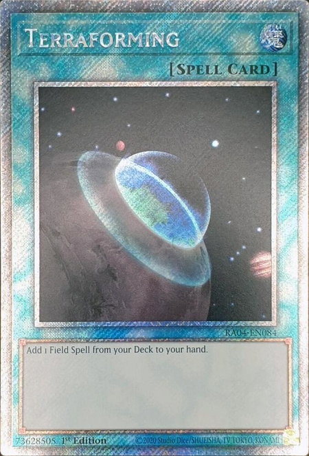 Terraforming (Platinum Secret Rare) - Quarter Century Stampede YuGiOh trading card