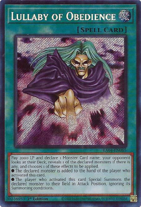 Lullaby of Obedience (Secret Rare) - Quarter Century Stampede YuGiOh trading card