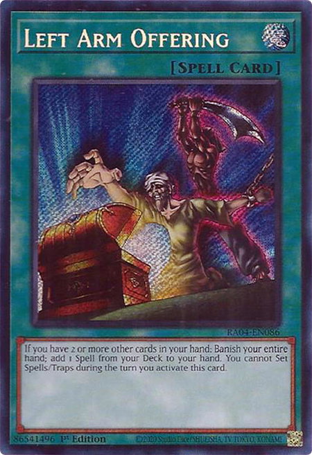 Left Arm Offering (Secret Rare) - Quarter Century Stampede YuGiOh trading card