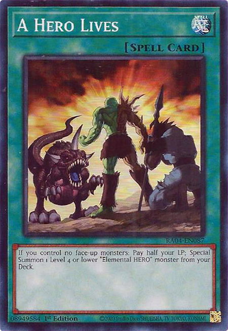 A Hero Lives - Quarter Century Stampede YuGiOh trading card