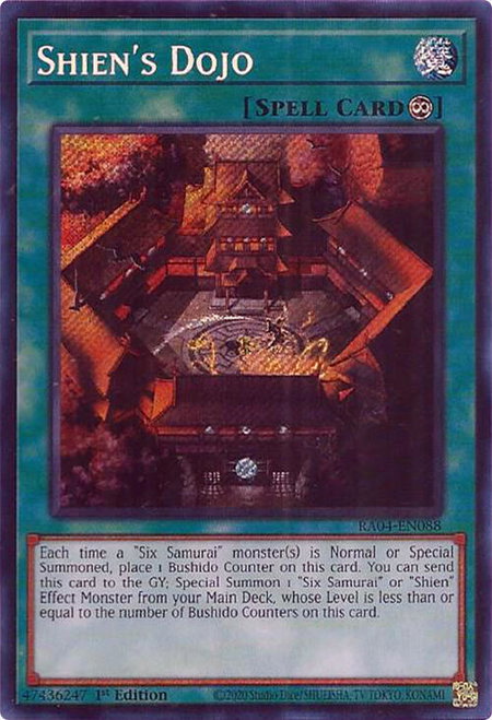 Shien's Dojo (Secret Rare) - Quarter Century Stampede YuGiOh trading card