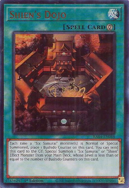 Shien's Dojo (UR) - Quarter Century Stampede YuGiOh trading card