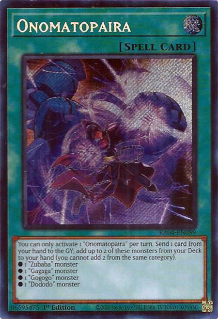 Onomatopaira (Secret Rare) - Quarter Century Stampede YuGiOh trading card