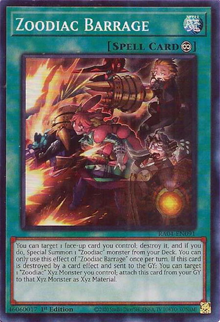 Zoodiac Barrage - Quarter Century Stampede YuGiOh trading card