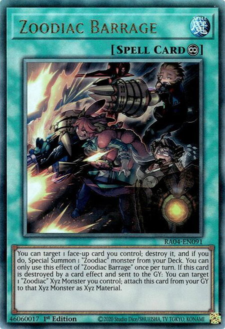 Zoodiac Barrage (PUR) - Quarter Century Stampede YuGiOh trading card