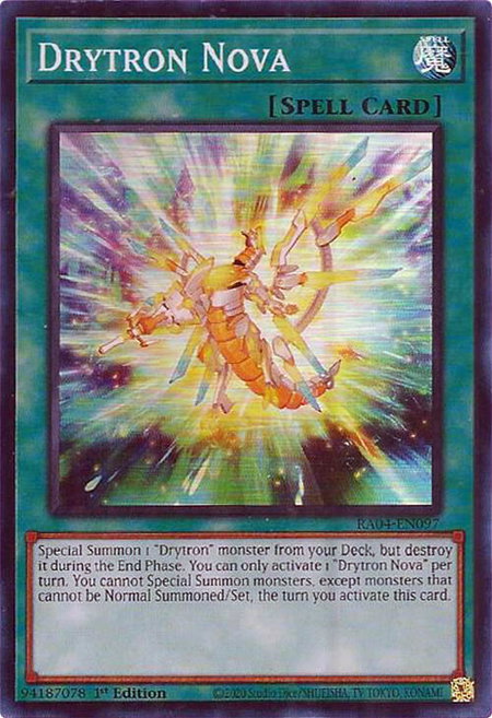 Drytron Nova trading card from Quarter Century Stampede Drytron Nova - Quarter Century Stampede YuGiOh trading card