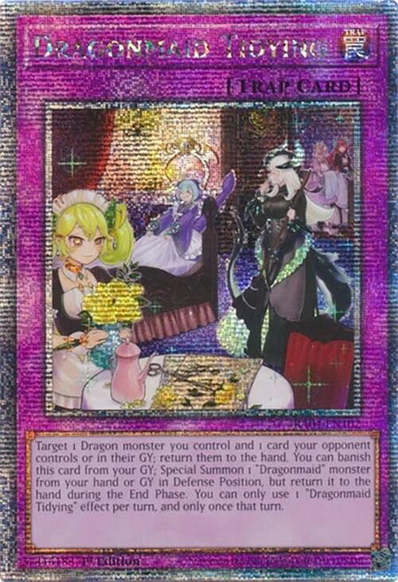 Dragonmaid Tidying (Quarter Century Secret Rare) - Quarter Century Stampede YuGiOh trading card