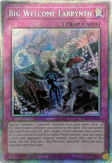 Big Welcome Labrynth (Platinum Secret Rare) - Quarter Century Stampede YuGiOh trading card