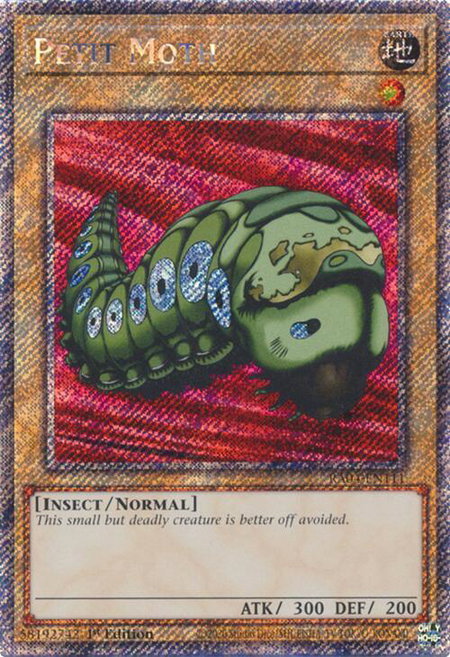 Petit Moth (Platinum Secret Rare) - Quarter Century Stampede YuGiOh trading card