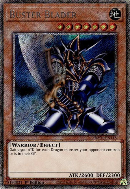 Buster Blader (Platinum Secret Rare) - Quarter Century Stampede YuGiOh trading card