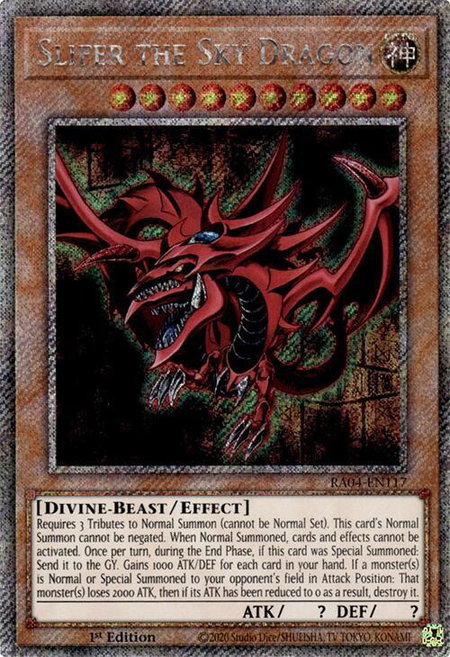 Slifer the Sky Dragon (Platinum Secret Rare) - Quarter Century Stampede YuGiOh trading card