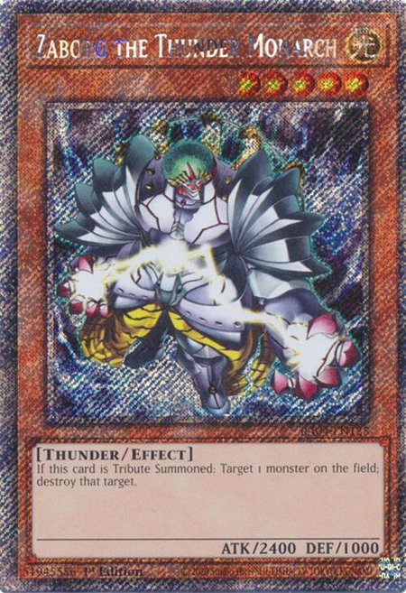 Zaborg the Thunder Monarch (Platinum Secret Rare) trading card from Quarter Century Stampede Zaborg the Thunder Monarch (Platinum Secret Rare) - Quarter Century Stampede YuGiOh trading card