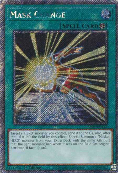Mask Change (Platinum Secret Rare) - Quarter Century Stampede YuGiOh trading card