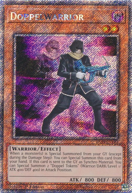 Doppelwarrior (Platinum Secret Rare) - Quarter Century Stampede YuGiOh trading card