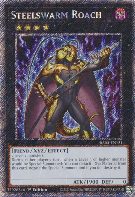 Steelswarm Roach (Platinum Secret Rare) - Quarter Century Stampede YuGiOh trading card