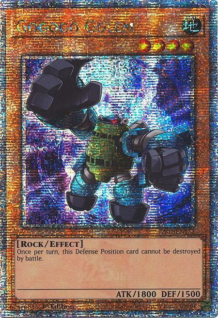 Gogogo Golem (Quarter Century Secret Rare) - Quarter Century Stampede YuGiOh trading card