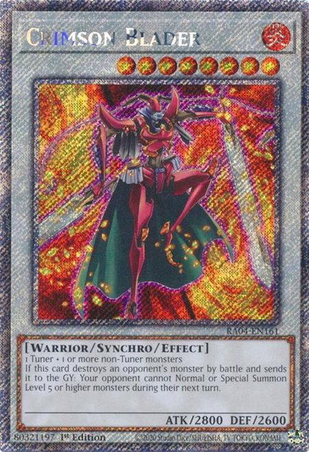 Crimson Blader (Platinum Secret Rare) - Quarter Century Stampede YuGiOh trading card