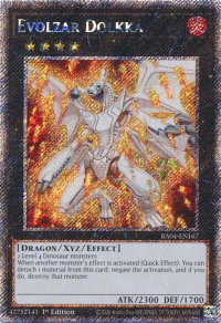 Evolzar Dolkka (Platinum Secret Rare) - Quarter Century Stampede #RA04-EN167 - Platinum Secret Rare YuGiOh Trading Card