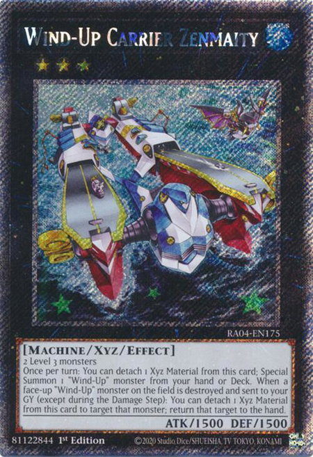 Wind-Up Carrier Zenmaity (Platinum Secret Rare) - Quarter Century Stampede YuGiOh trading card