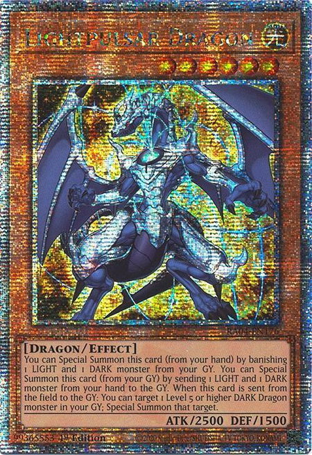 Lightpulsar Dragon (Quarter Century Secret Rare) - Quarter Century Stampede YuGiOh trading card