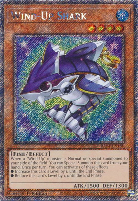 Wind-Up Shark (Platinum Secret Rare) - Quarter Century Stampede YuGiOh trading card