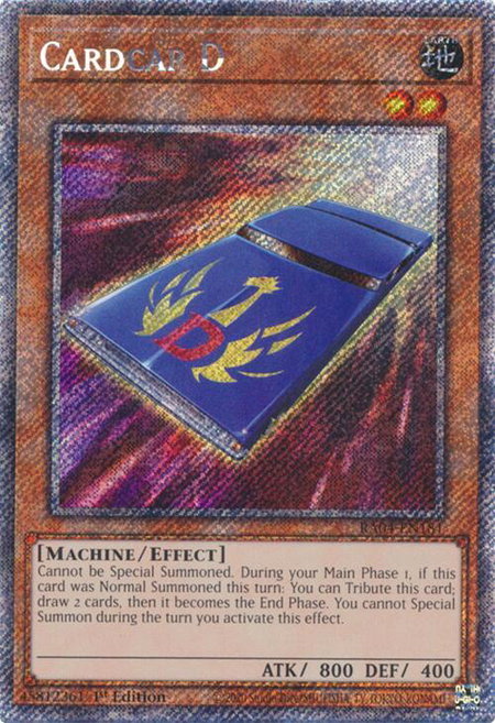 Cardcar D (Platinum Secret Rare) - Quarter Century Stampede YuGiOh trading card