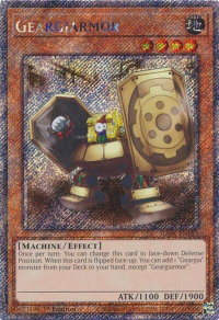 Geargiarmor (Platinum Secret Rare) - Quarter Century Stampede #RA04-EN187 - Platinum Secret Rare YuGiOh Trading Card