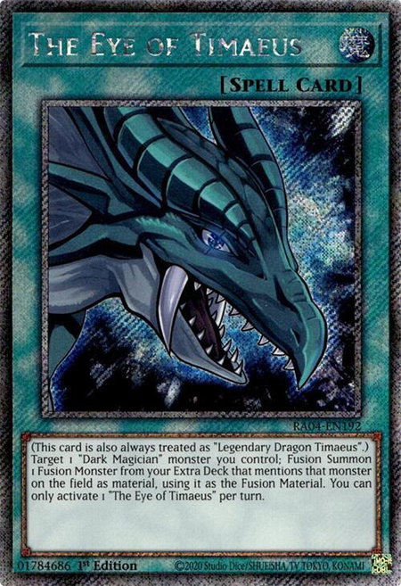The Eye of Timaeus (Platinum Secret Rare) - Quarter Century Stampede YuGiOh trading card