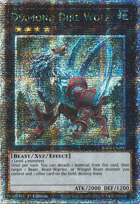 Diamond Dire Wolf (Quarter Century Secret Rare) - Quarter Century Stampede YuGiOh trading card