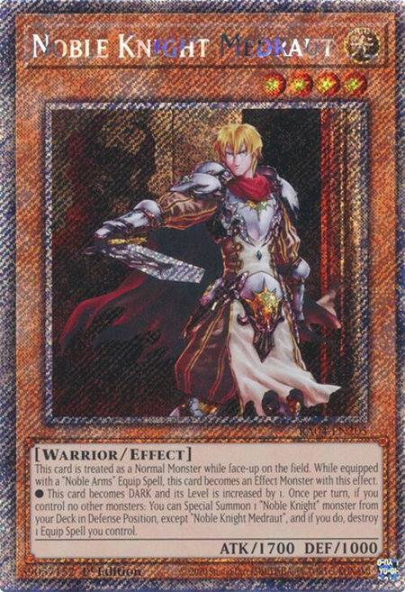Noble Knight Medraut (Platinum Secret Rare) - Quarter Century Stampede YuGiOh trading card