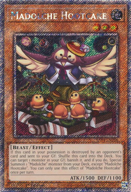 Madolche Hootcake (Platinum Secret Rare) - Quarter Century Stampede YuGiOh trading card