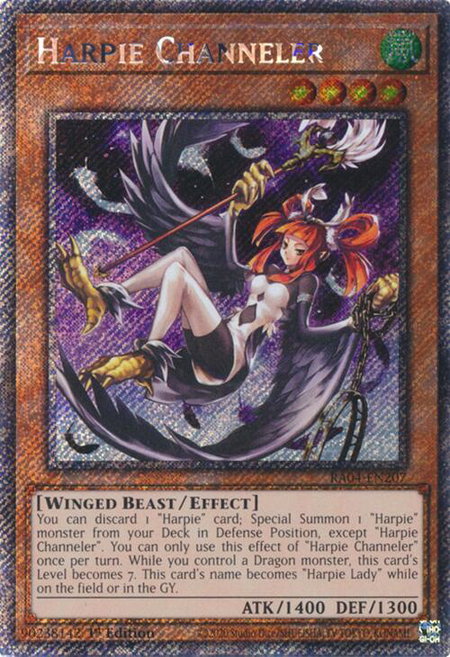 Harpie Channeler (Platinum Secret Rare) - Quarter Century Stampede YuGiOh trading card