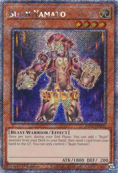 Bujin Yamato (Platinum Secret Rare) - Quarter Century Stampede YuGiOh trading card