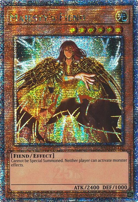 Majesty's Fiend (Quarter Century Secret Rare) - Quarter Century Stampede YuGiOh trading card