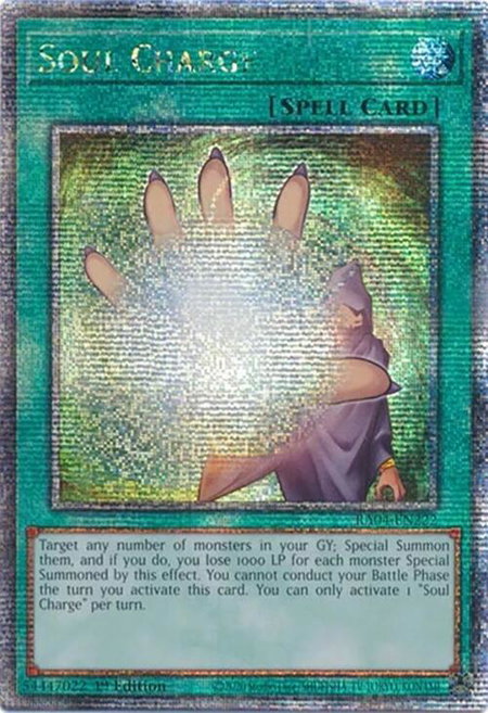 Soul Charge (Quarter Century Secret Rare) - Quarter Century Stampede YuGiOh trading card