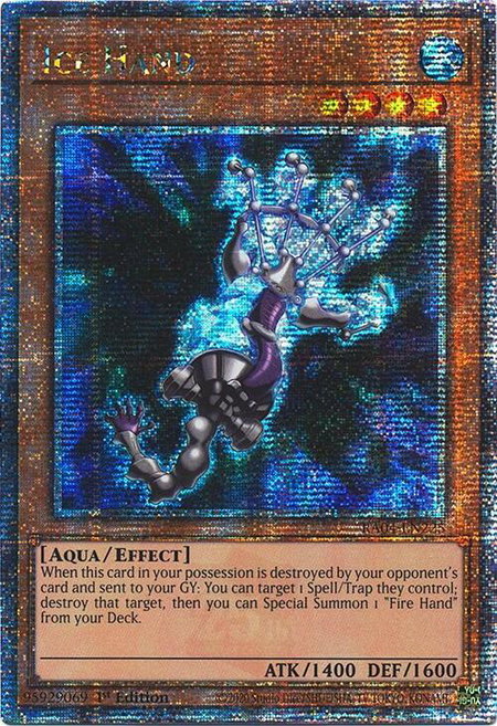 Ice Hand (Quarter Century Secret Rare) - Quarter Century Stampede YuGiOh trading card