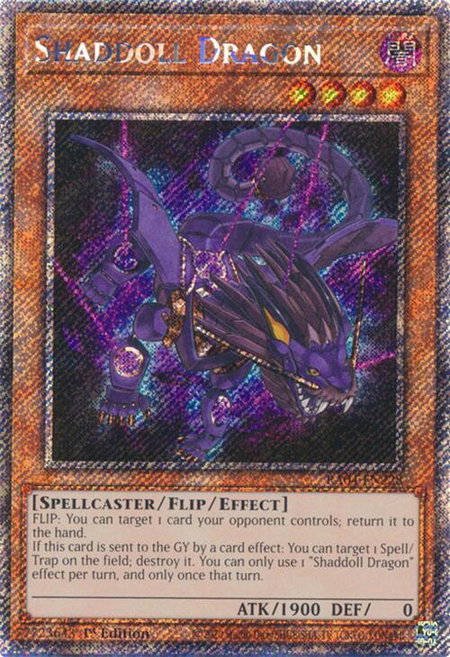 Shaddoll Dragon (Platinum Secret Rare) - Quarter Century Stampede YuGiOh trading card