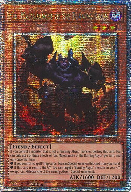 Cir, Malebranche of the Burning Abyss (Quarter Century Secret Rare) - Quarter Century Stampede YuGiOh trading card
