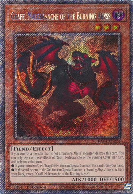 Graff, Malebranche of the Burning Abyss (Platinum Secret Rare) - Quarter Century Stampede YuGiOh trading card
