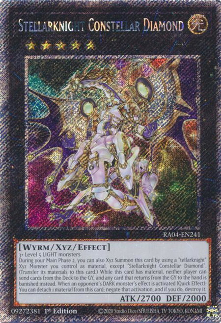 Stellarknight Constellar Diamond (Platinum Secret Rare) - Quarter Century Stampede YuGiOh trading card