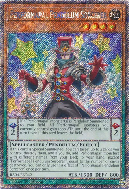 Performapal Pendulum Sorcerer (Platinum Secret Rare) - Quarter Century Stampede YuGiOh trading card