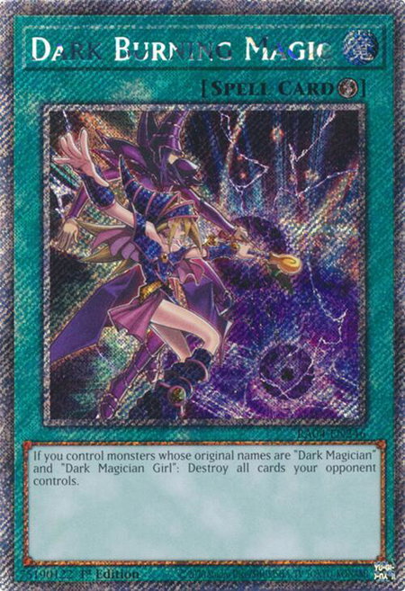 Dark Burning Magic (Platinum Secret Rare) - Quarter Century Stampede YuGiOh trading card