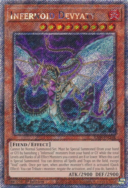 Infernoid Devyaty (Platinum Secret Rare) - Quarter Century Stampede YuGiOh trading card
