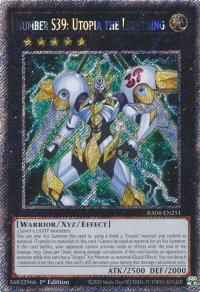 Number S39: Utopia the Lightning (Platinum Secret Rare) - Quarter Century Stampede #RA04-EN251 - Platinum Secret Rare YuGiOh Trading Card