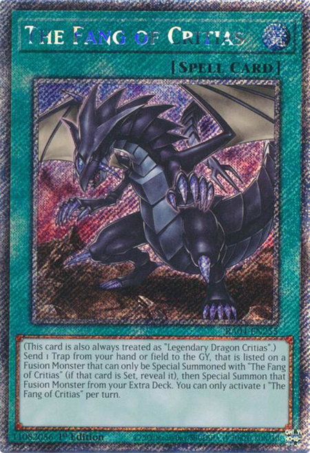 The Fang of Critias (Platinum Secret Rare) - Quarter Century Stampede YuGiOh trading card