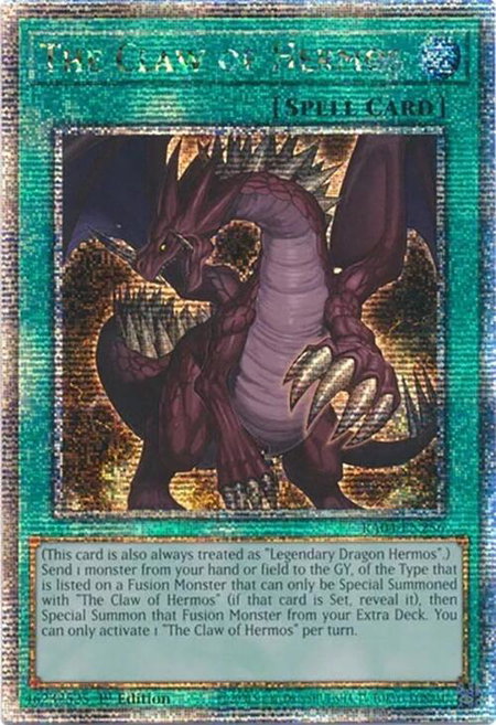 The Claw of Hermos (Quarter Century Secret Rare) - Quarter Century Stampede YuGiOh trading card