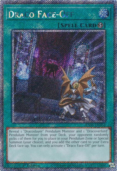 Draco Face-Off (Platinum Secret Rare) - Quarter Century Stampede YuGiOh trading card