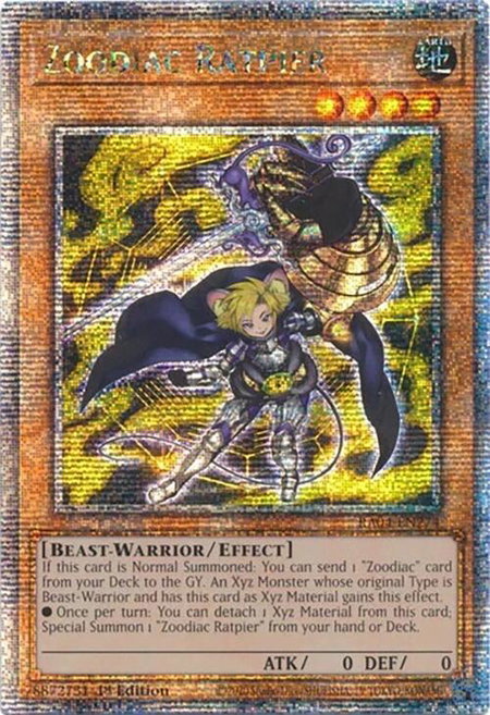 Zoodiac Ratpier (Quarter Century Secret Rare) - Quarter Century Stampede YuGiOh trading card