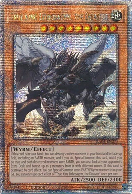 True King Lithosagym, the Disaster (Quarter Century Secret Rare) - Quarter Century Stampede YuGiOh trading card
